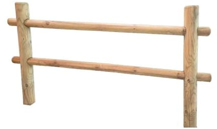 Recinzione Staccionata 200 cm x 150h cm - in legno massello di pino impregnato in autoclave - a 4 pali - per giardino da esterno (STACCIONATA DA 2 METRI)