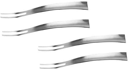 Garneck Two-Tine Stainless Steel Fruit Forks and Dessert Cake Forks 304 Matte Finish Catering Tableware for Home and Restaurant 4pcs Set