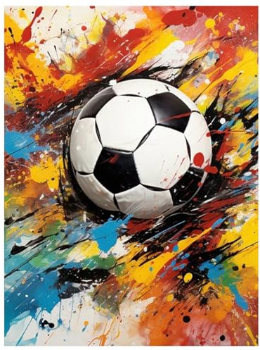 Diamant Painting Bilder Fussball - Diamond Painting Set, Diamond Painting Erwachsene für Geschenk und Zuhause Wanddekoration 30x40cm