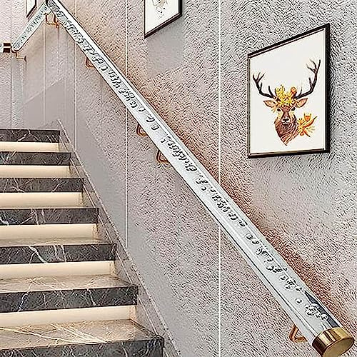 LQSYBHD Wall Mount Staircase Handrail, Clear Acrylic Bubble Non-Slip Hand Rails，Corridor Loft Balcony Barrier-Free Railing with Gold Bracket(Size:80cm/2.6ft)