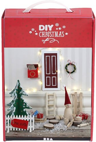 Kaladia Wichteltür - Wichteltür als Bausatz mit allem nötigen Zubehör - magischer Eingang für Feen und Wichtel - Alternative für ein Adventskalender - 1 Pck