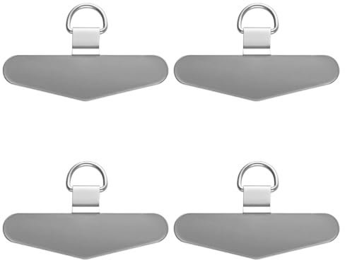 Thyonta 4 Pcs Silver Phone Tether Tags Anti-drop Stainless Steel Lanyard Plate Connectors Secure Attachment Compatible with Most Phone Cases