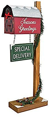 XWBLDBDFC Carta de Navidad a Papá Noel, buzón de madera retro para exteriores, decoraciones navideñas al aire libre, decoraciones interiores y exteriores. -A