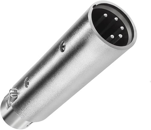 CAASFOOY Adattatore XLR Adattatore da 3 poli femmina a 5 poli maschio, connettore audio conversione per dmx, illuminazione palcoscenico microfono femmina prolunga cavo adattatore confezione
