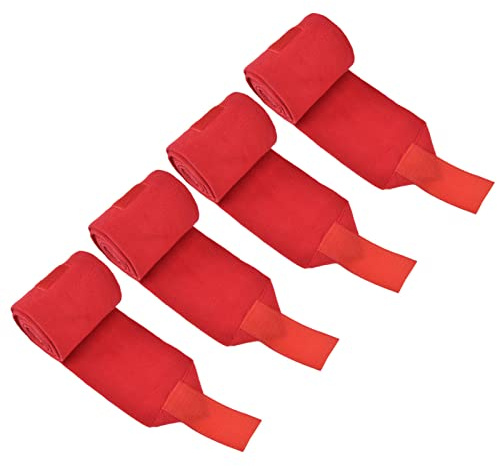 4 Vendas De Pierna De Caballo, Vendajes Veterinarios Para Caballos Autoadhesivas Transpirables Versátiles Vendajes Para Las Patas De Las Ovejas Para Proteger Las Piernas De Los Caballos Y Vacas (Rojo)