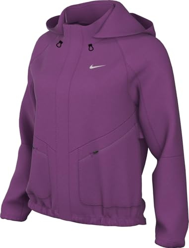 Nike Giacca da corsa Storm-Fit Swift, da donna, Hot FB7492-518, colore fucsia/nero/riflettente