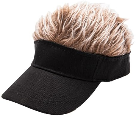 1 Piece Wig Baseball Cap, Adjustable Baseball Cap, Outdoor Cap for Men, Fun Sun Hat, Fashionable Wig Cap