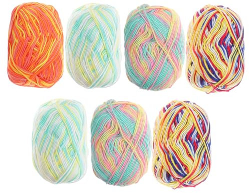 Tofficu 7pcs Milk Cotton Yarn for Knitting and Crochet Soft Yarn in Mixed Colors for DIY Sweaters and Blankets