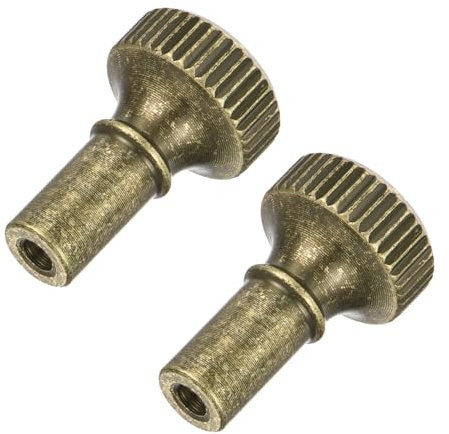 sourcing map 2Pcs Lamp Turn Knob On/Off Lamp Switch Replacement Brass Light Switch Knob Lamp Knob Lamp Switch 19mm Length for Lamp Socket, Bronze