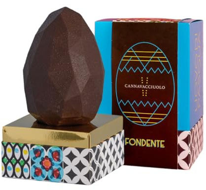 Uovo Pasqua Fondente Cannavacciuolo 300g | Cioccolato Fondente | Artigianale | Sorpresa Dragées