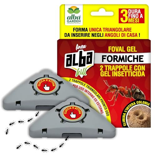 Albagarden - Trappola Formiche con Gel Insetticida, Casetta con Esca contro Colonie e Nidi grazie al Gel Insetticida Anti Formiche - Pronto all'Uso 2 Pz