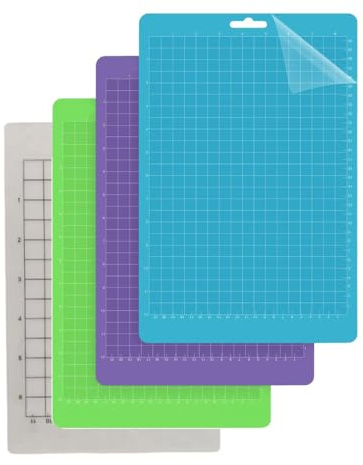KEMUZ 4 Pezzi Tappetini Da Taglio 6.5 * 4.5 pollici Per Cricut Maker Explore 3/3/Air/Air 2, Con 3 Adesivi Diversi E Pellicola Antipolvere Per Cucito E Quilting (Viola, Rosa)