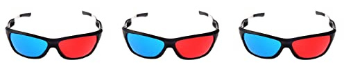 Uikdjgu 3X Rojo-Azul/Gafas 3D Estilo de Cian Anaglifo para 3D Pelicula TV