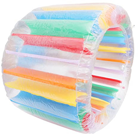 KICHOUSE Rodillo Inflable Gigante para Piscina Juguete Acuático Flotante Colorido Rueda de Agua Resistente para Exterior Diversión de Arrastre y Jardín