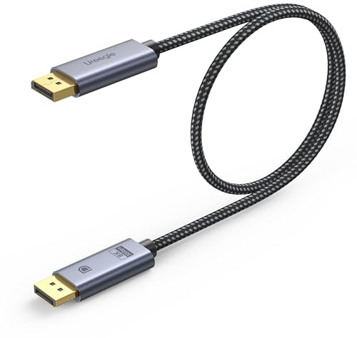 Ureegle 8K Displayport Cable 1.4, 1.5ft Short DP Cable (8K@60Hz, 4K@144Hz, 32.4Gbps) HDR, Display Port to Display Port Cables Compatible with Gaming PC, Laptops, Monitor, Computer, Projector