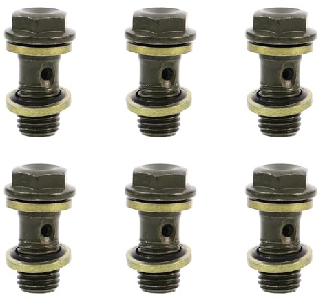SHERCHPRY Kit de 6 Tornillos Metálicos M10X125 para Tubería Hidráulica de Freno Racores y Arandelas de Sellado Compatibles Motocicletas Quads Scooters y Motos Todoterreno Repuestos