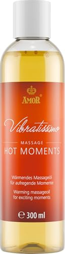 Vibratissimo Hot Moments Massageöl, mit wohltuendem Wärme-Effekt, Pflegeöl für Körper & Hautentspannung, 300 ml