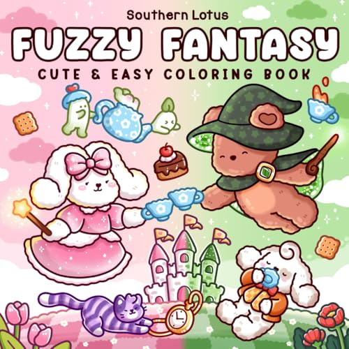 Fuzzy Fantasy: Coloring Book for Adults and Teens Featuring Adorable Animals in Magical and Dreamy Scenes for Stress Relief (Fuzzy Buddies)