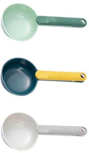 ULTECHNOVO 3 Cucharones Medidores para Harina y Cereales, Pala de Plástico Segura, Diseño (, ), Utensilio de Cocina Portátil para Uso Doméstico