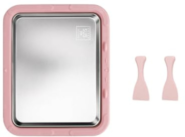 harayaa Eis Smoothie Maschine Edelstahl Roll Eismaschine Kaltplatten Dessertmaschine DIY Joghurt Gefrorene Köstlichkeiten Zum Selbermachen für Familienfeiern Sommerpartys Kinderküche, Pink L