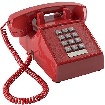 Home Intuition Classic Corded Phone for Hearing Impaired Telephone for Seniors with Extra Loud Ringer, Red
