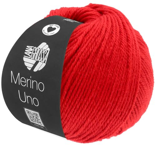 LANA GROSSA Merino Uno | Klassische Merinowolle mit Superwash-Ausrüstung | Handstrickgarn aus 100% Schurwolle (Merino) | 50g Wolle zum Stricken & Häkeln | 125m Garn FB26