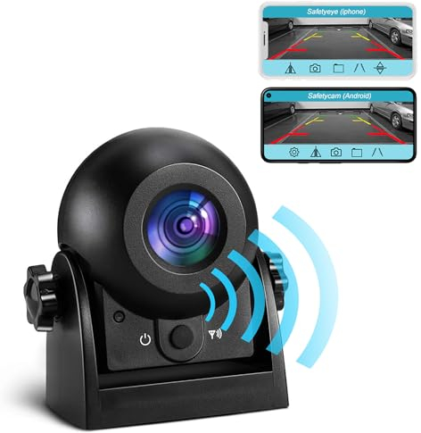 MSTING Car WiFi Telecamera di Backup Wireless Magnetica IP68 Telecamera di retrovisione Impermeabile per autisti, rimorchi da Viaggio con Smart App Intelligente Compatibile con Android e iPhone