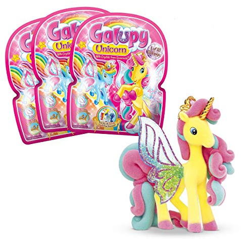 Craze Ponies GALUPY Animaux 18 Jouet Collectionner avec Cristal Swaroski Fille Cadeau Fille & Garcons Anniversaire Licorne 3X Figurines Incluse 27738, Multicolore, 3 Unicorn