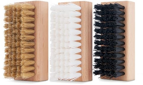 Reshoevn8r Set di 3 spazzole per la pulizia delle scarpe da ginnastica, morbide, medie, rigide, in pelle scamosciata