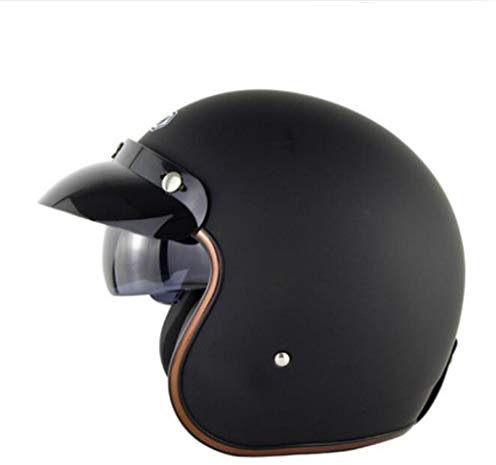 GAOZHE retrò Casco Scodella Casco Moto, Aperto Jet Caschi, Casco A Scodella,Scooter Motorino Vintage Caschi Cromwell, Donna Uomo con Visiera Parasole - DOT Omolog