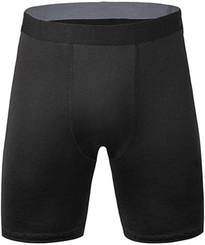 Smatstyle Pantalones Cortos de Compresión Running Básica Hombre Pantalones Secado Rápido Respirable Pantalones Cortos de Entrenamiento para Correr Fitness Entrenamiento Basketball (M, Negro Puro)