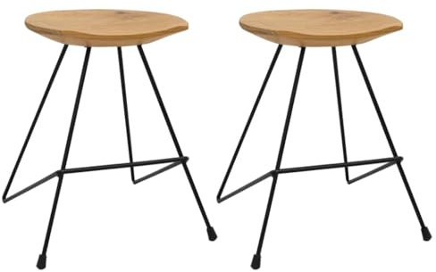 vidaXL 2X Teak Massiv Hocker Rustikal Sitzhocker Holzhocker Schemel Holzschemel Fußhocker Teakholzhocker Dekohocker Blumenhocker 40x40x46cm