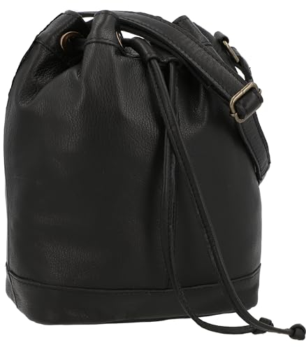 Gusti Umhängetasche Leder- Ivy Damen Umhängetasche Schultertasche Handtasche Beutel Tasche Ledertasche Schwarz Leder
