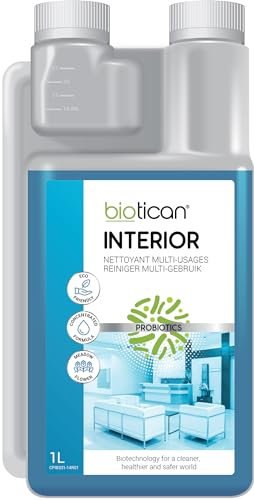 Biotican Interior, nettoyant intérieur multi-usages, formule probiotique concentrée, nettoyage écologique et naturel pour toutes les surfaces, parfum floral, 1L