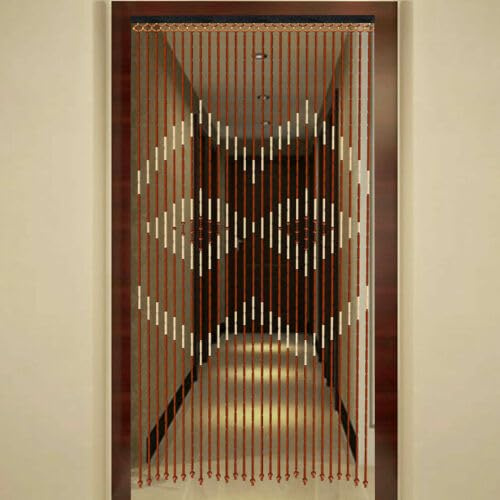 Bambusvorhang Türvorhang 90x175cm Hölzern Natur Perlenvorhang Türvorhang Fadenvorhang Insektensicher Holzperlenvorhang für Wohnzimmer Flur Schlafzimmertür, Badezimmertür