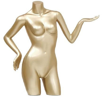 Schneiderpuppe Halbkörper-Torsostand der Weiblichen Schaufensterpuppe, Kleiderform-T-Shirt-Display-Arbeitsplatte für Unterwäsche, Kleiderständer für die Präsentation von Fotos ( Color : Half-Body 1 )