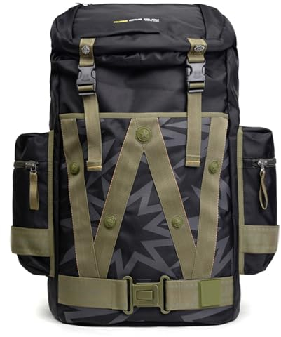 yeeplant Herren-Reiserucksack zum Wandern, vielseitiger Tagesrucksack, große Kapazität, Schwarz und Dunkelgrün