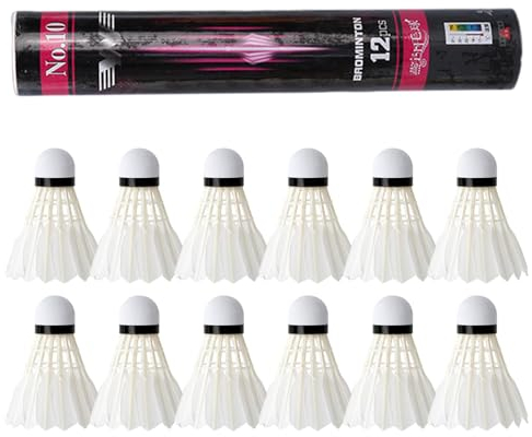 Badmintonball im Freien, Federbällen, Badmintonbälle mit Federn, natürliche Feder-Badmintonbälle für drinnen und draußen, rothaariger Badmintonball