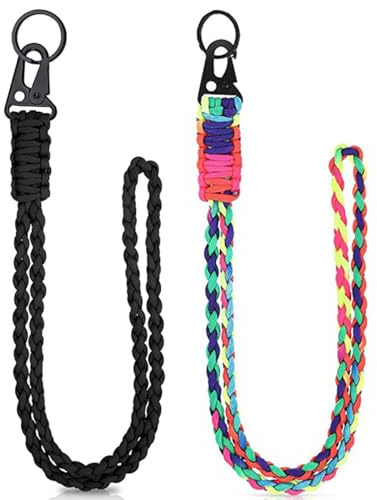 Visxcnu 2 Stück Schlüsselband, Nylon Lanyards mit karabiner, Schlüsselbänder Umhängebänder mit Drehbarem Metallclip Abnehmbare Neck Lanyard Langes für Schlüssel Ausweis Handy Kamera