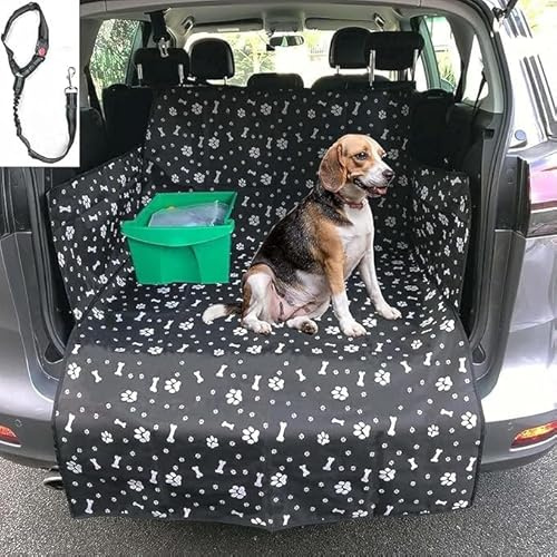 GoBuyer Waterproof Car Boot Liner Protector Covers for Dogs with Side Protection (Black_BumperFlap)