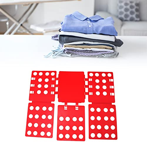 Shirt Folding Board, Flexible Clothes Folder, Easy to Fold Quickly for Home (Red)