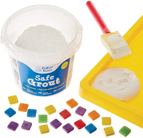 Baker Ross FN099 Safe Grout - 1 x 350g Tub, Craft Grout for Mosaics and Tiles