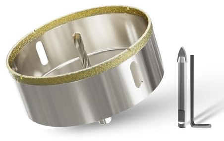 CSOOM 105 mm glasborr, hålsåg med 2 x centreringsborr, borrkrona, kakelborr för glas, kakel, keramik, marmor, kalksten