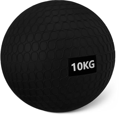 Amazon Basics, Palle mediche/slam ball per esercizi, 10 kg, Nero