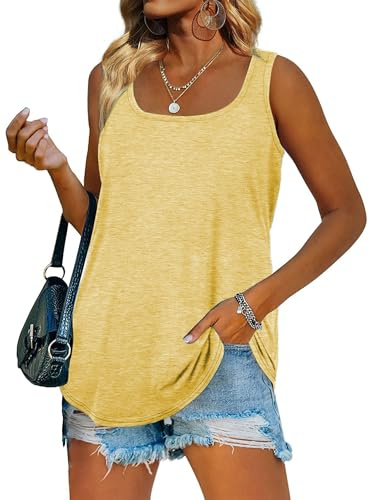 iChunhua Women's Summer Plain Sleeveless Long Vest Tank Tops