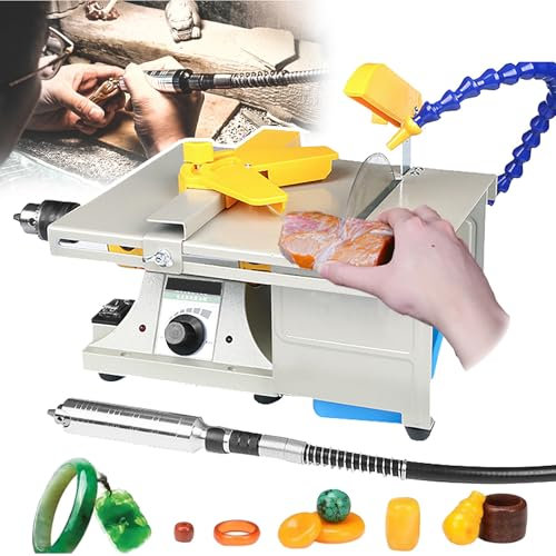 Pulidora De Piedras Preciosas Para La FabricacióN De Joyas , Pulidora De Piedras Preciosas, MáQuina De Corte De Torno De Banco, Para Pulir Y Taladrar, Con Eje Flexible/Mango/Tubo De Agua Universal