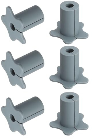 QUARKZMAN 6 Pezzi Passacavi per Foro da 5/8 Pollici nel Muro, Kit di Instradamento Cavi in Silicone Accessori per Passaggio Cavi Antiscivolo per Cavi Ethernet (Grigio)