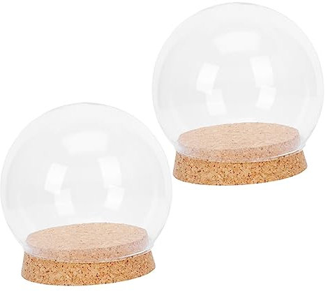 Alipis 2 Sätze Glasabdeckung Bonbongläser mit Deckel Cloche-Glas Lichterketten Kuchengläser luftdicht büro dekoration inneneinrichtung Glaskuppel mit Sockel transparente Glaskuppel Holz