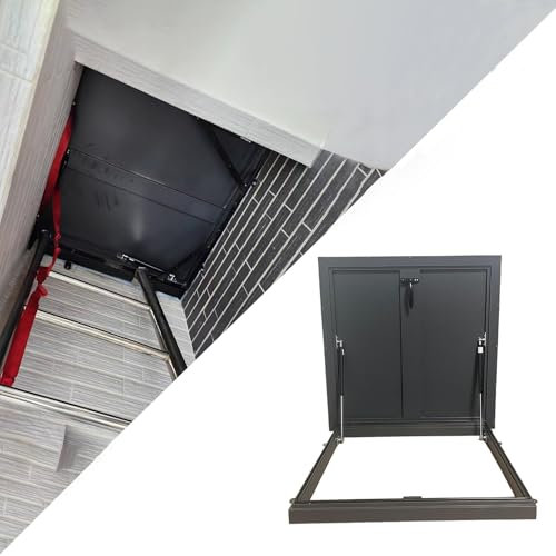 Vibeo Dachfenster Aluminium-Dachbodenlukendeckel mit Griff, Kellertürdeckel für den Außenbereich, Maßgefertigte Sicherheitsdachluke, Wetterfeste Quadratische Metallkappe(32x32in/81x81cm)