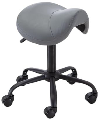 HDDNMLOH Drehstuhl Ergonomischer Stuhl Medizinischer Sattelhocker, 43 cm - 53 cm hydraulischer Rollhockerstuhl, 360 ° drehbarer Sattelstuhlsitz für Zuhause, Arbeit, Bürositz (Hellgrau)